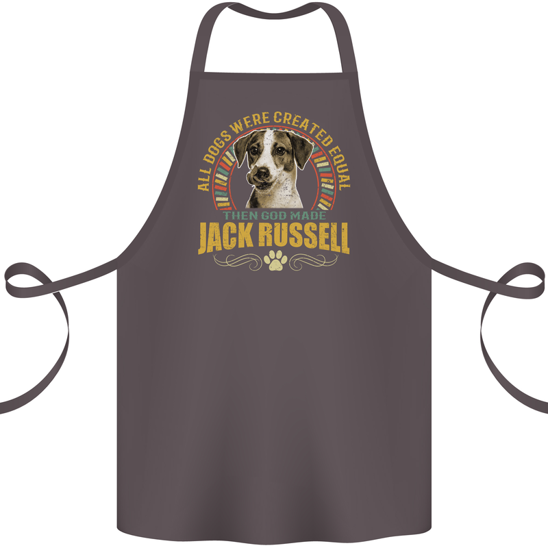 A Jack Russell Dog Cotton Apron 100% Organic Dark Grey