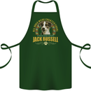 A Jack Russell Dog Cotton Apron 100% Organic Forest Green