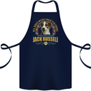 A Jack Russell Dog Cotton Apron 100% Organic Navy Blue