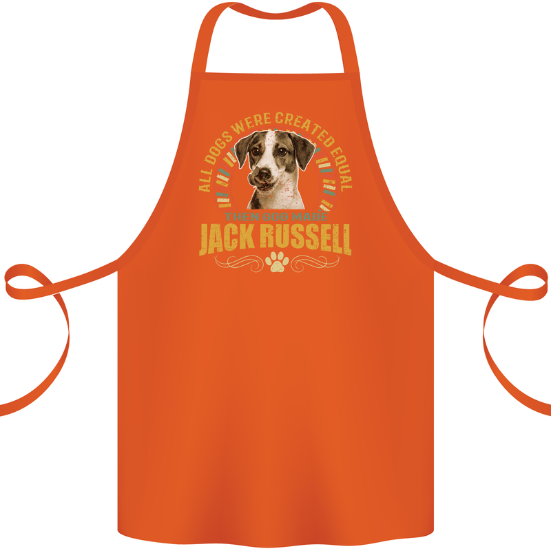 A Jack Russell Dog Cotton Apron 100% Organic Orange