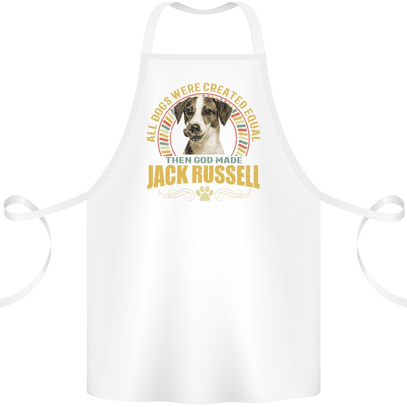 A Jack Russell Dog Cotton Apron 100% Organic White