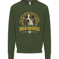 A Jack Russell Dog Kids Sweatshirt Jumper Forest Green