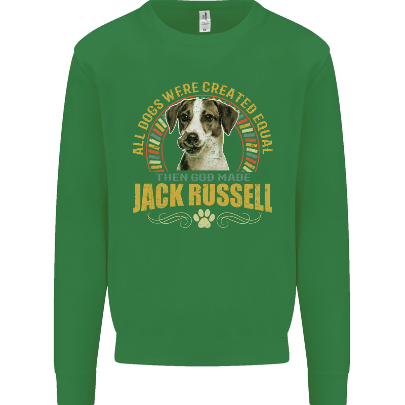 A Jack Russell Dog Kids Sweatshirt Jumper Irish Green