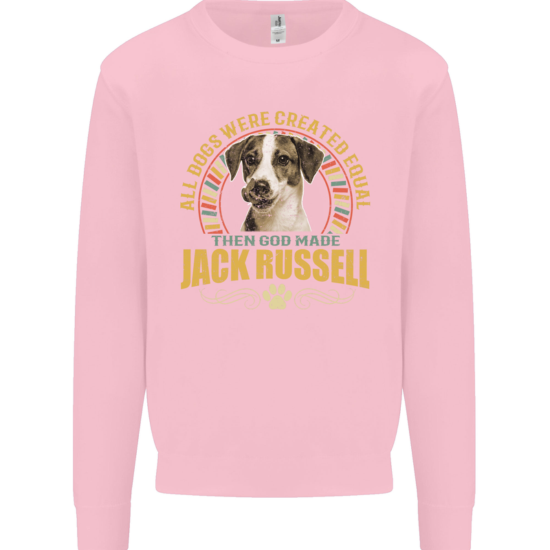A Jack Russell Dog Kids Sweatshirt Jumper Light Pink