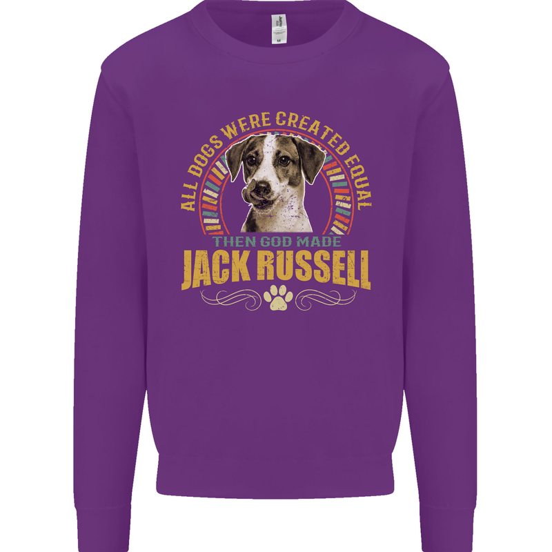 A Jack Russell Dog Kids Sweatshirt Jumper Purple