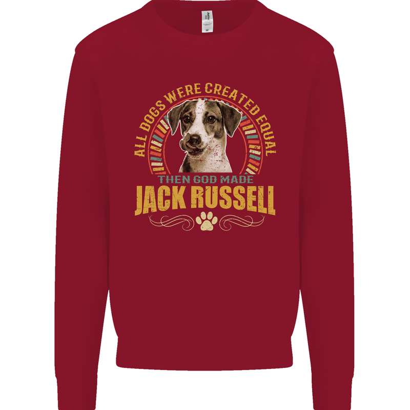 A Jack Russell Dog Kids Sweatshirt Jumper Red