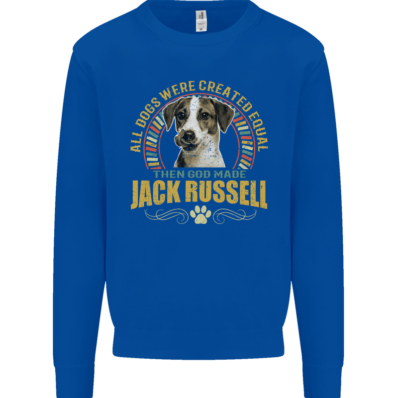 A Jack Russell Dog Kids Sweatshirt Jumper Royal Blue