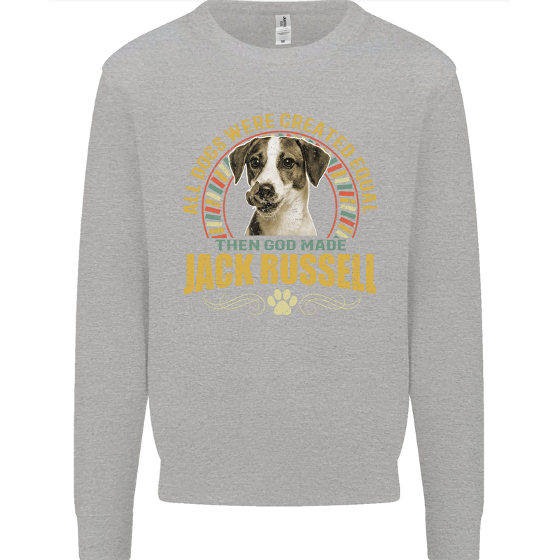 A Jack Russell Dog Kids Sweatshirt Jumper Sports Grey