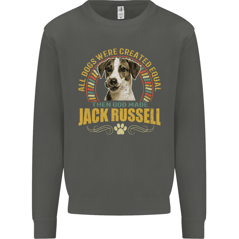 A Jack Russell Dog Kids Sweatshirt Jumper Storm Grey