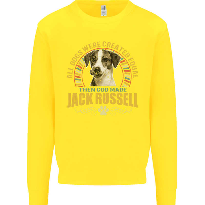 A Jack Russell Dog Kids Sweatshirt Jumper Yellow