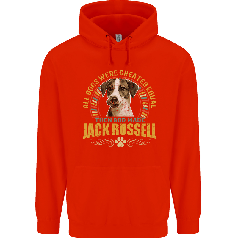 A Jack Russell Dog Mens 80% Cotton Hoodie Bright Red