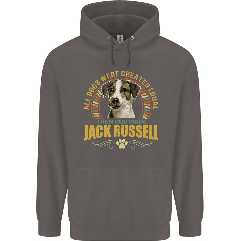 A Jack Russell Dog Mens 80% Cotton Hoodie Charcoal