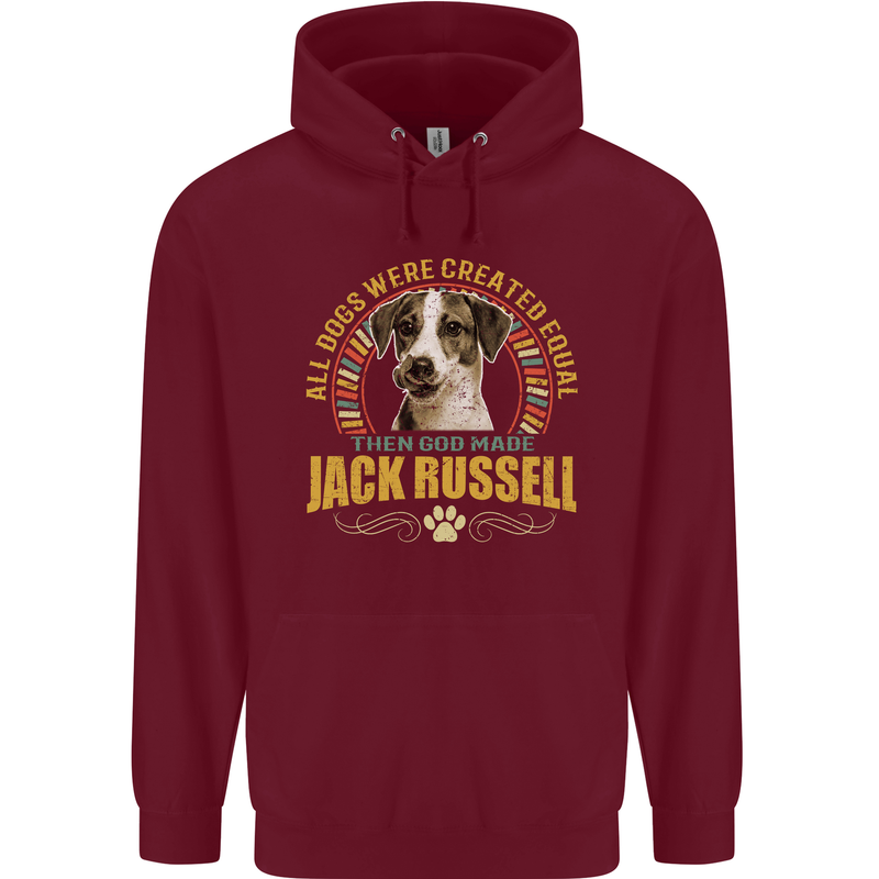 A Jack Russell Dog Mens 80% Cotton Hoodie Maroon
