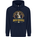 A Jack Russell Dog Mens 80% Cotton Hoodie Navy Blue