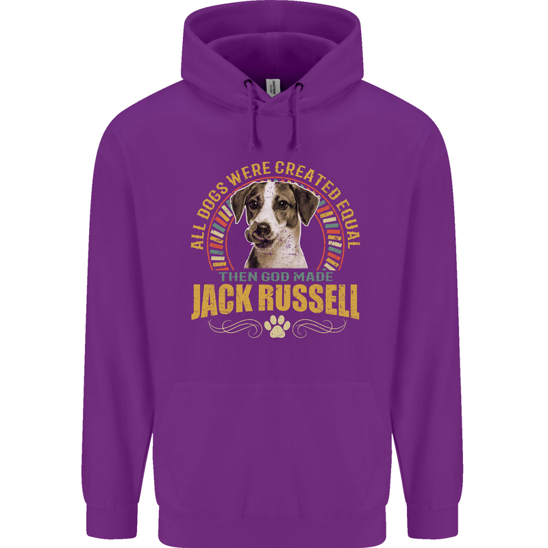 A Jack Russell Dog Mens 80% Cotton Hoodie Purple