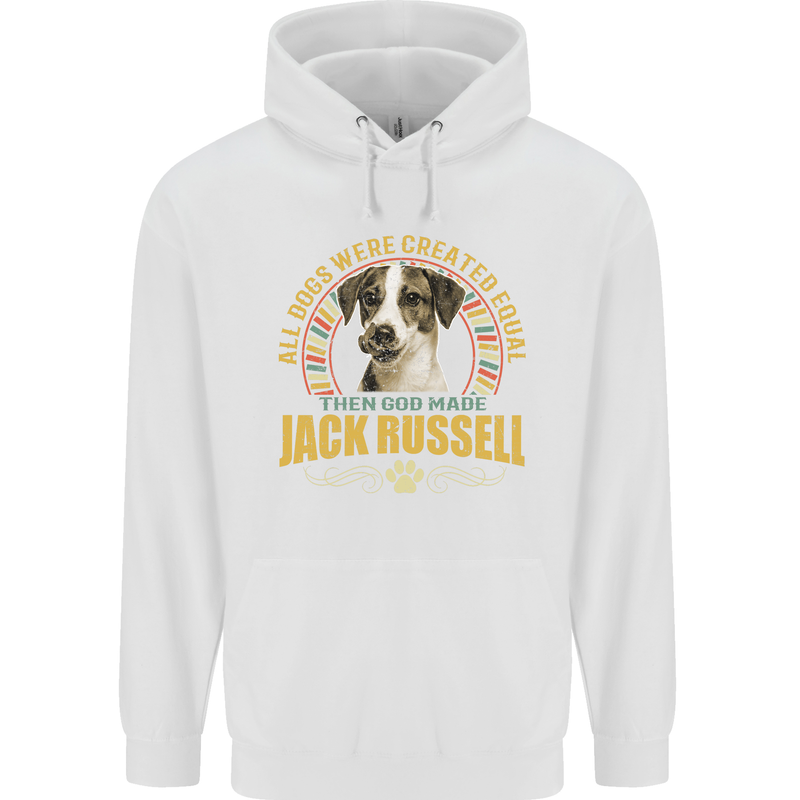 A Jack Russell Dog Mens 80% Cotton Hoodie White