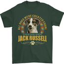 A Jack Russell Dog Mens T-Shirt 100% Cotton Forest Green