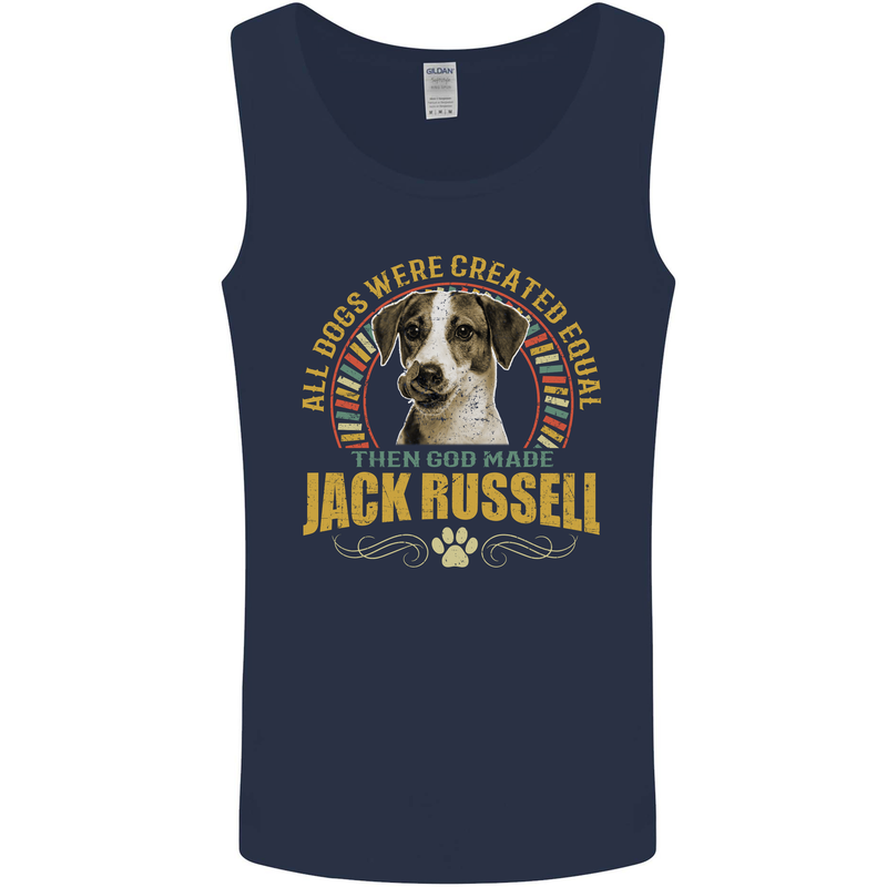 A Jack Russell Dog Mens Vest Tank Top Navy Blue