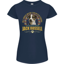 A Jack Russell Dog Womens Petite Cut T-Shirt Navy Blue