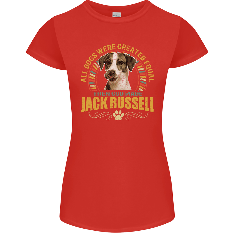 A Jack Russell Dog Womens Petite Cut T-Shirt Red