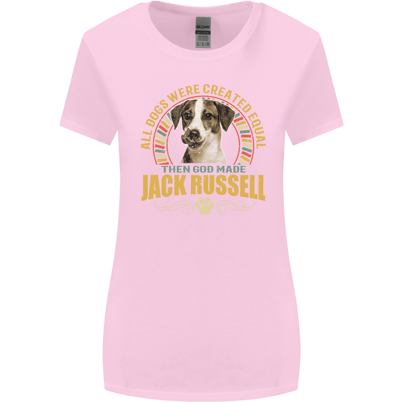 A Jack Russell Dog Womens Wider Cut T-Shirt Light Pink