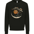 A Japanese Syle Tree on a Moon Fantasy Kids Sweatshirt Jumper Black