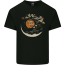 A Japanese Syle Tree on a Moon Fantasy Kids T-Shirt Childrens Black