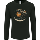 A Japanese Syle Tree on a Moon Fantasy Mens Long Sleeve T-Shirt Black