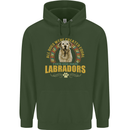 A Labrador Dog Childrens Kids Hoodie Forest Green