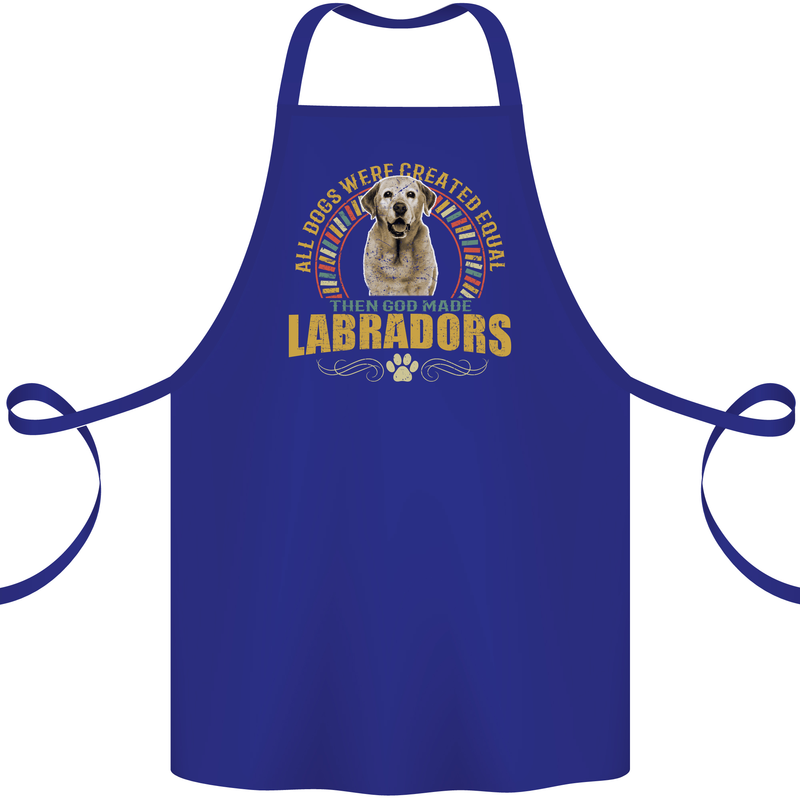 A Labrador Dog Cotton Apron 100% Organic Royal Blue