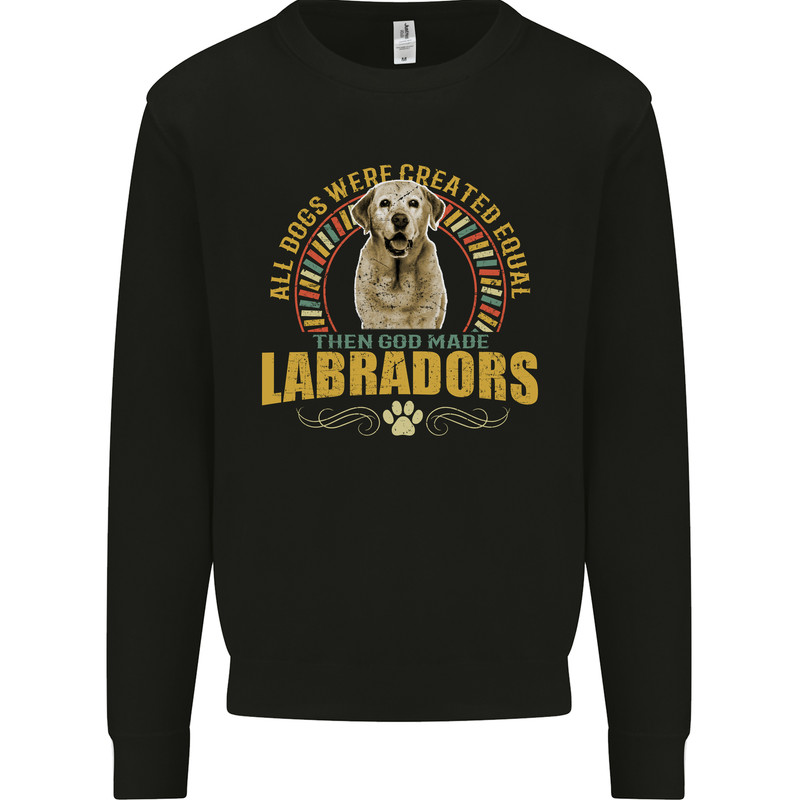 A Labrador Dog Kids Sweatshirt Jumper Black