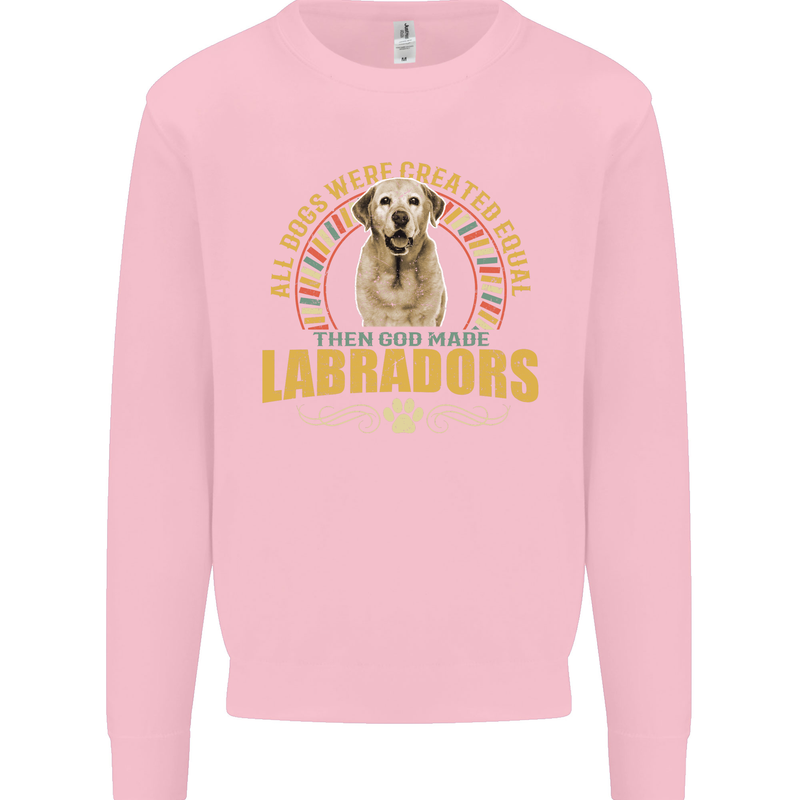 A Labrador Dog Kids Sweatshirt Jumper Light Pink