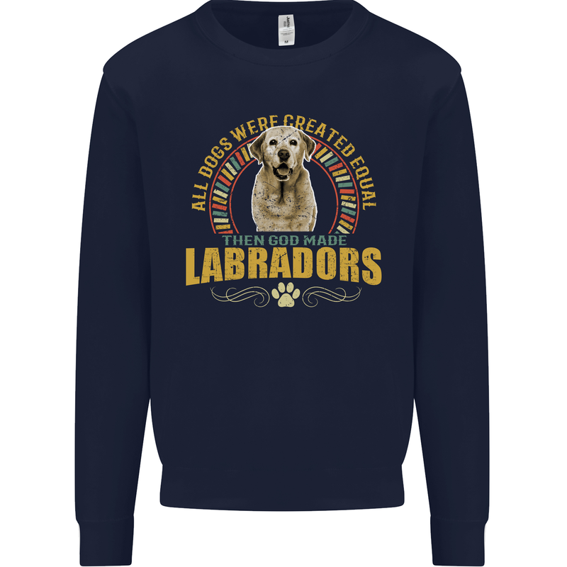 A Labrador Dog Kids Sweatshirt Jumper Navy Blue