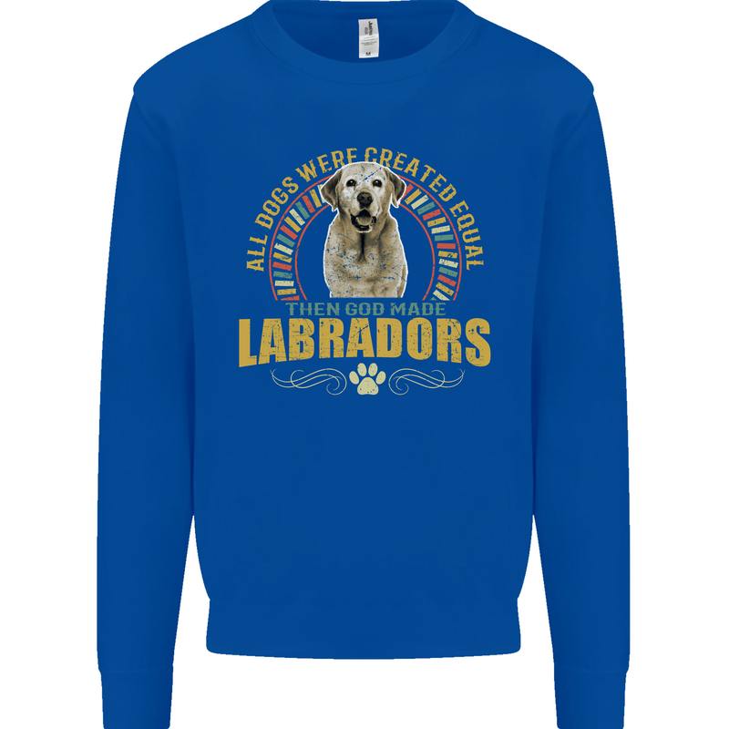 A Labrador Dog Kids Sweatshirt Jumper Royal Blue