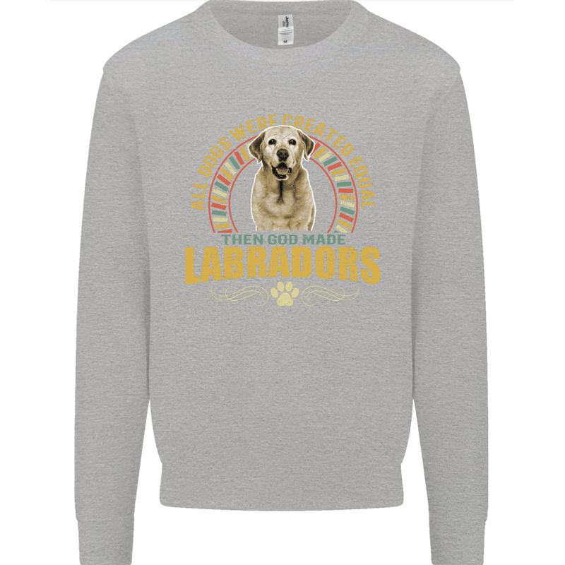 A Labrador Dog Kids Sweatshirt Jumper Sports Grey