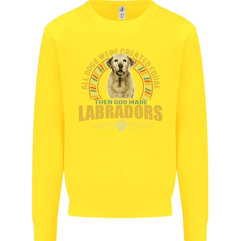A Labrador Dog Kids Sweatshirt Jumper Yellow