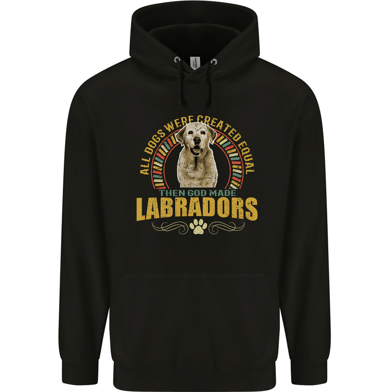 A Labrador Dog Mens 80% Cotton Hoodie Black