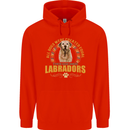 A Labrador Dog Mens 80% Cotton Hoodie Bright Red