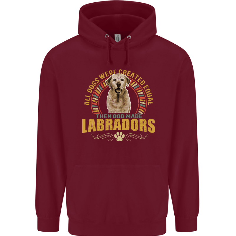 A Labrador Dog Mens 80% Cotton Hoodie Maroon