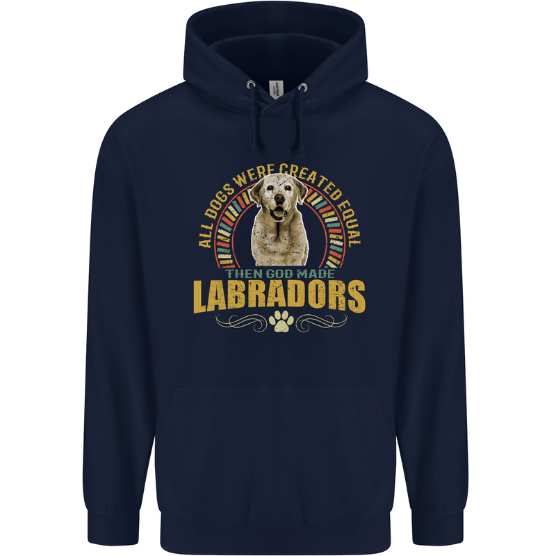 A Labrador Dog Mens 80% Cotton Hoodie Navy Blue