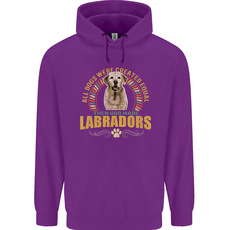 A Labrador Dog Mens 80% Cotton Hoodie Purple