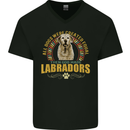 A Labrador Dog Mens V-Neck Cotton T-Shirt Black