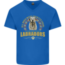 A Labrador Dog Mens V-Neck Cotton T-Shirt Royal Blue