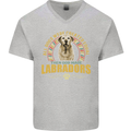 A Labrador Dog Mens V-Neck Cotton T-Shirt Sports Grey