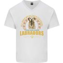 A Labrador Dog Mens V-Neck Cotton T-Shirt White