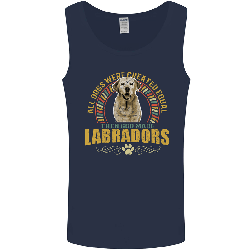 A Labrador Dog Mens Vest Tank Top Navy Blue