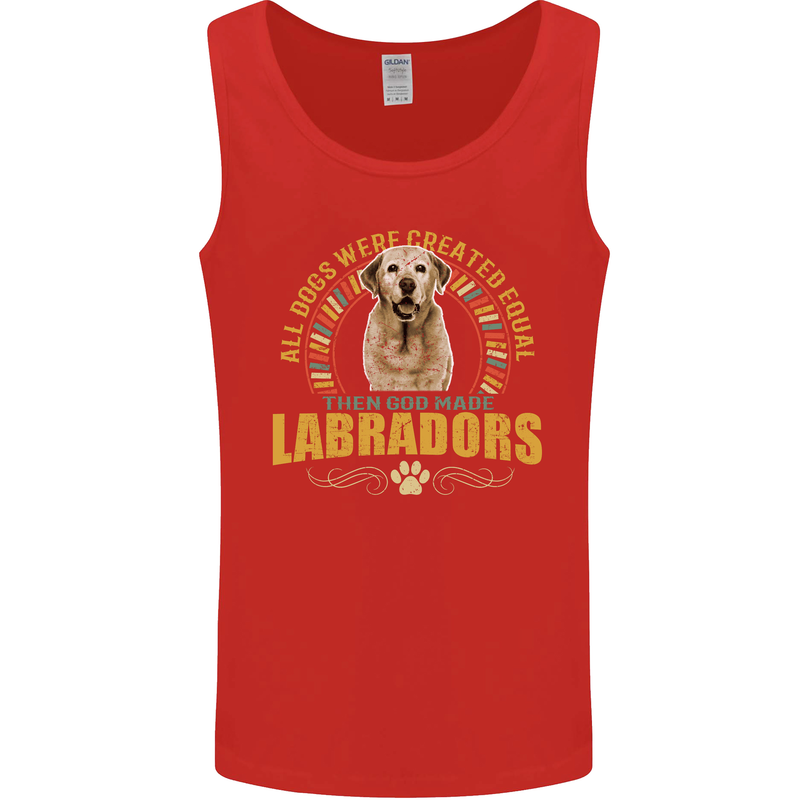 A Labrador Dog Mens Vest Tank Top Red