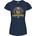 A Labrador Dog Womens Petite Cut T-Shirt Navy Blue