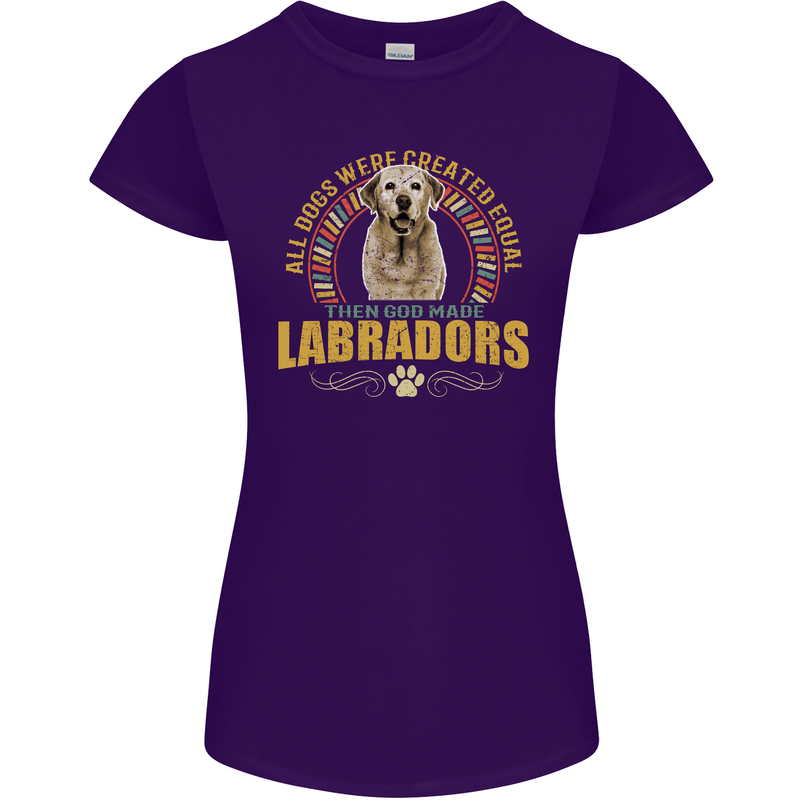 A Labrador Dog Womens Petite Cut T-Shirt Purple