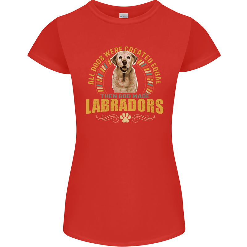 A Labrador Dog Womens Petite Cut T-Shirt Red